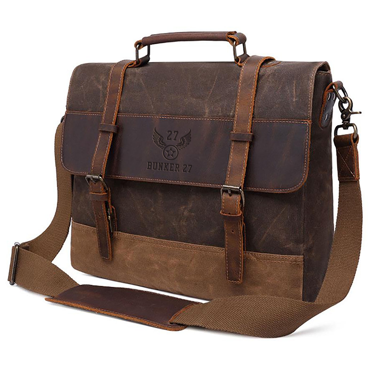 2024 Vintage Aston Leather Messenger Bag