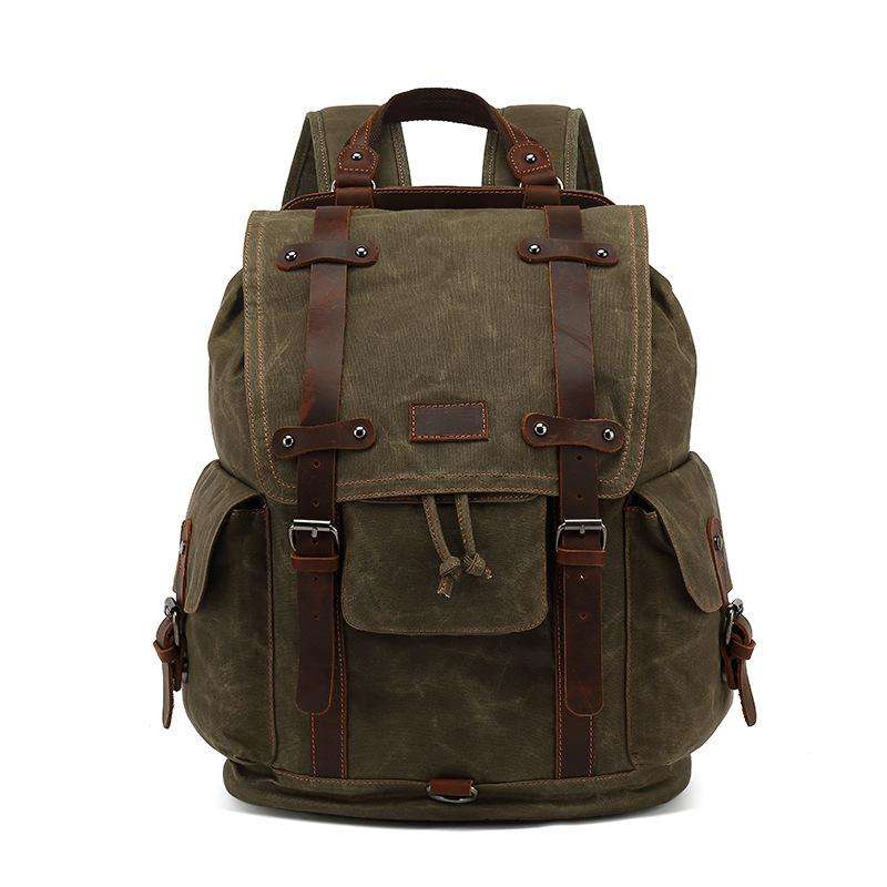 Travel Canvas Leather Backpack - BUNKER 27